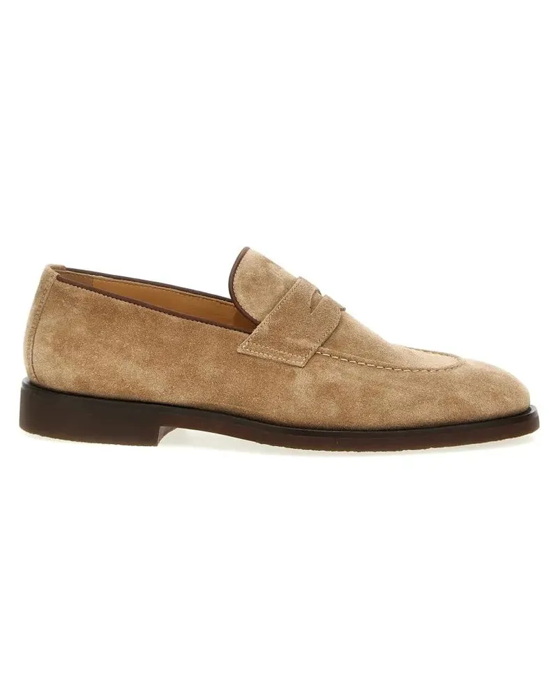 Brunello Cucinelli Loafer Classic Suede Loafers With Rubber Sole beige Beige