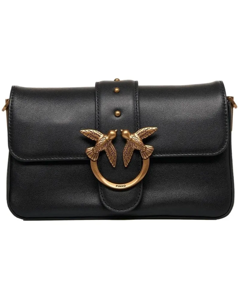 Pinko Crossbody Bags Love One Mini Slouchy Fl schwarz Schwarz