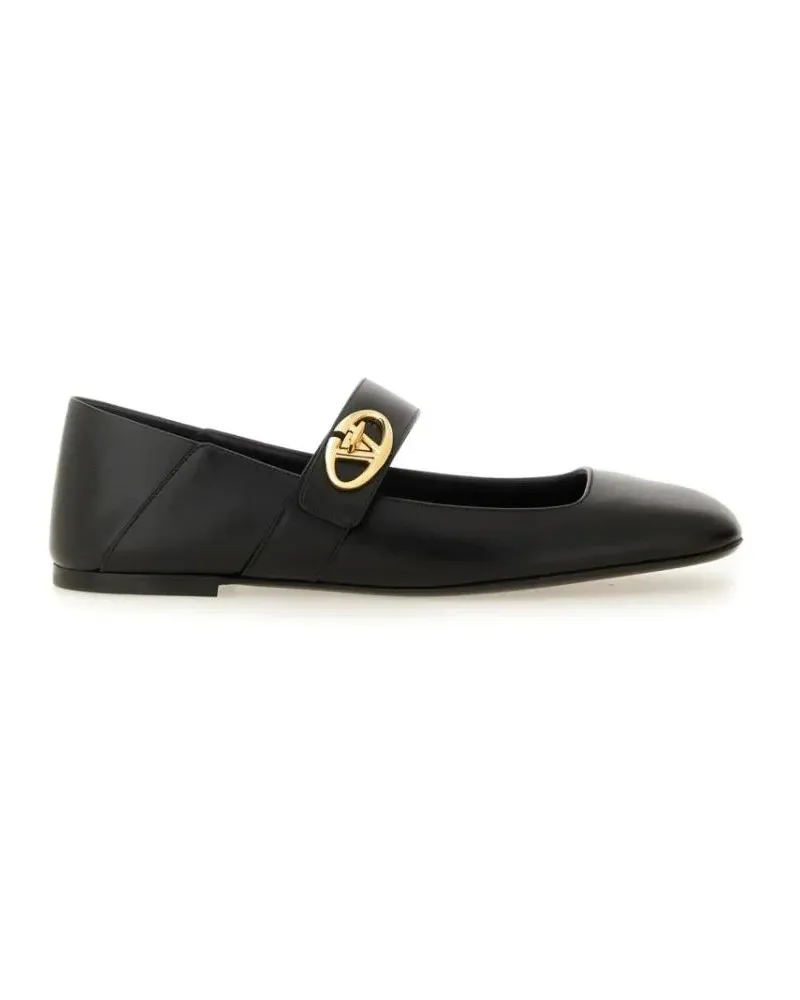 Valentino Garavani Mary-Jane Vlogo Locker Ballerina schwarz Schwarz