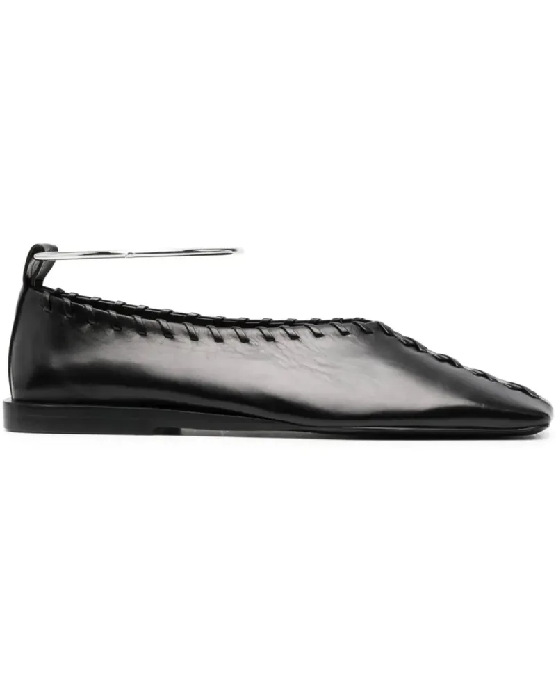 Jil Sander Ballerinas Ballerina Black Silver schwarz Schwarz