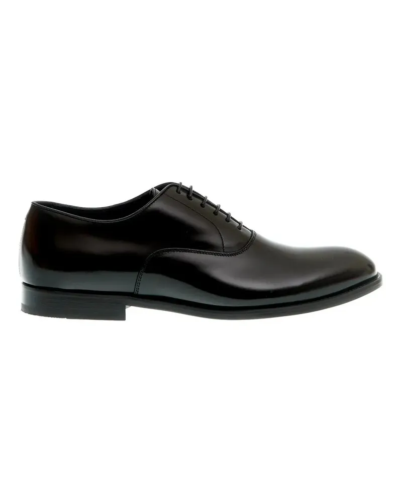 Doucal´s Smooth Black Lace-Up Leather Bottom schwarz Schwarz