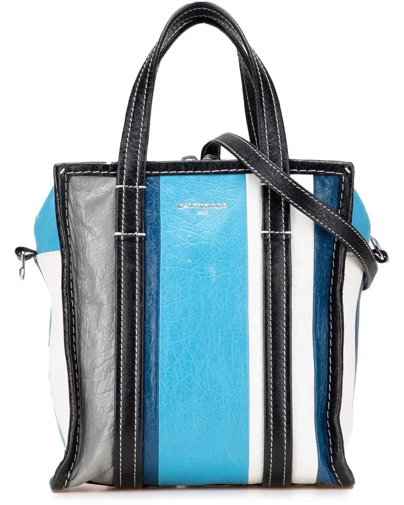 Balenciaga Hobo Bags XS Lambskin Bazar Shopper Satchel blau Blau