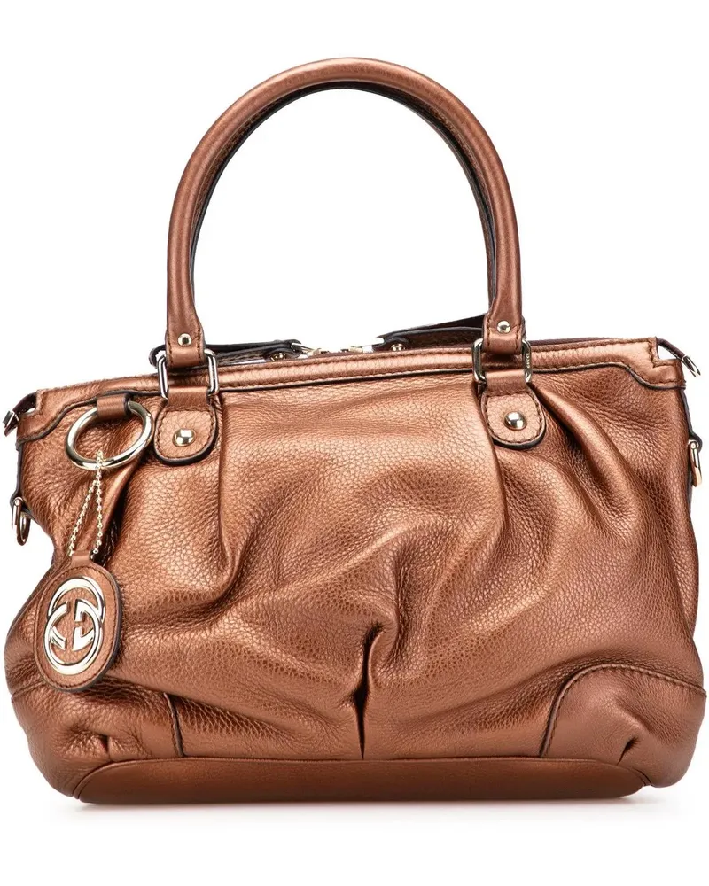 Gucci Hobo Bags Calfskin Sukey Satchel braun Braun