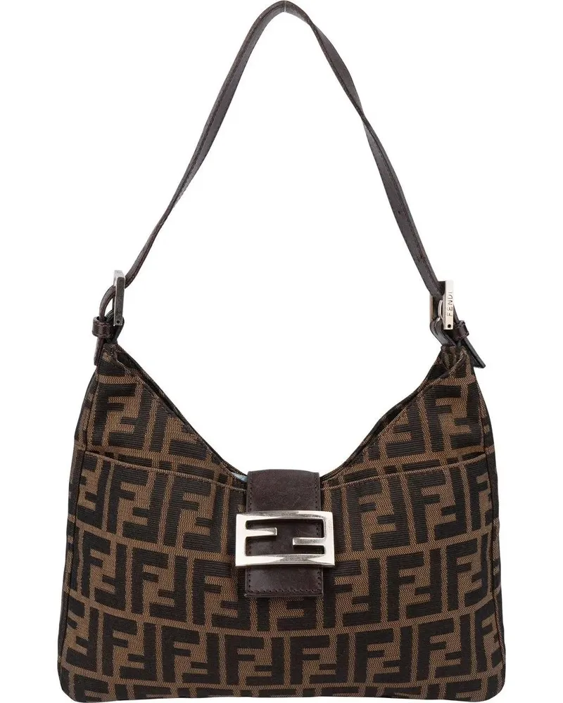 Fendi Crossbody Bags  FF Monogram Baguette Buckle Shoulder Bag braun Braun