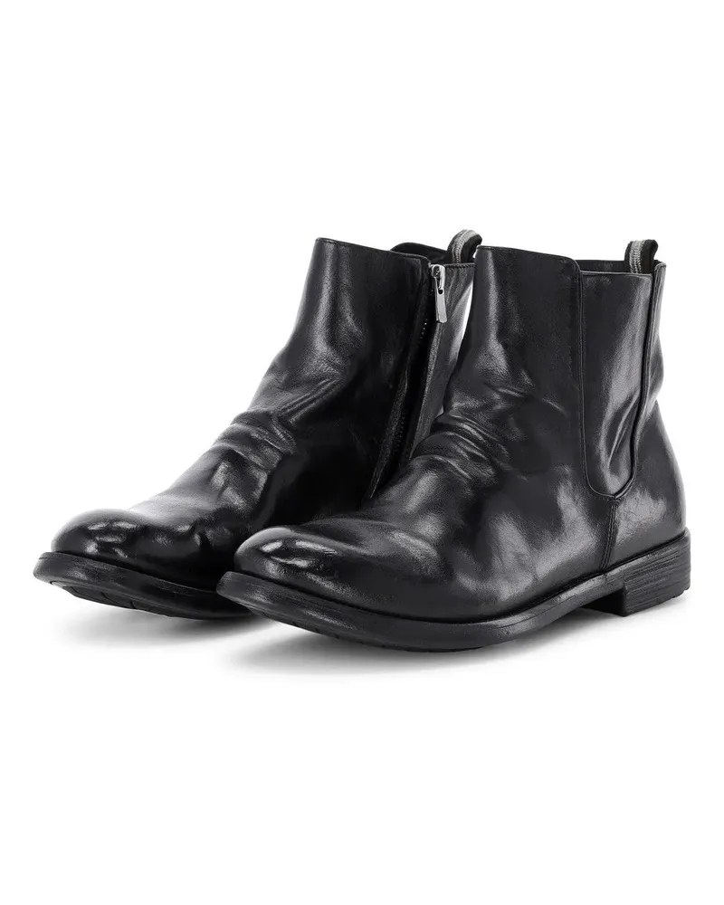 Officine Creative Italia Low-Top Sneaker Stiefeletten Hive aus Leder schwarz Schwarz