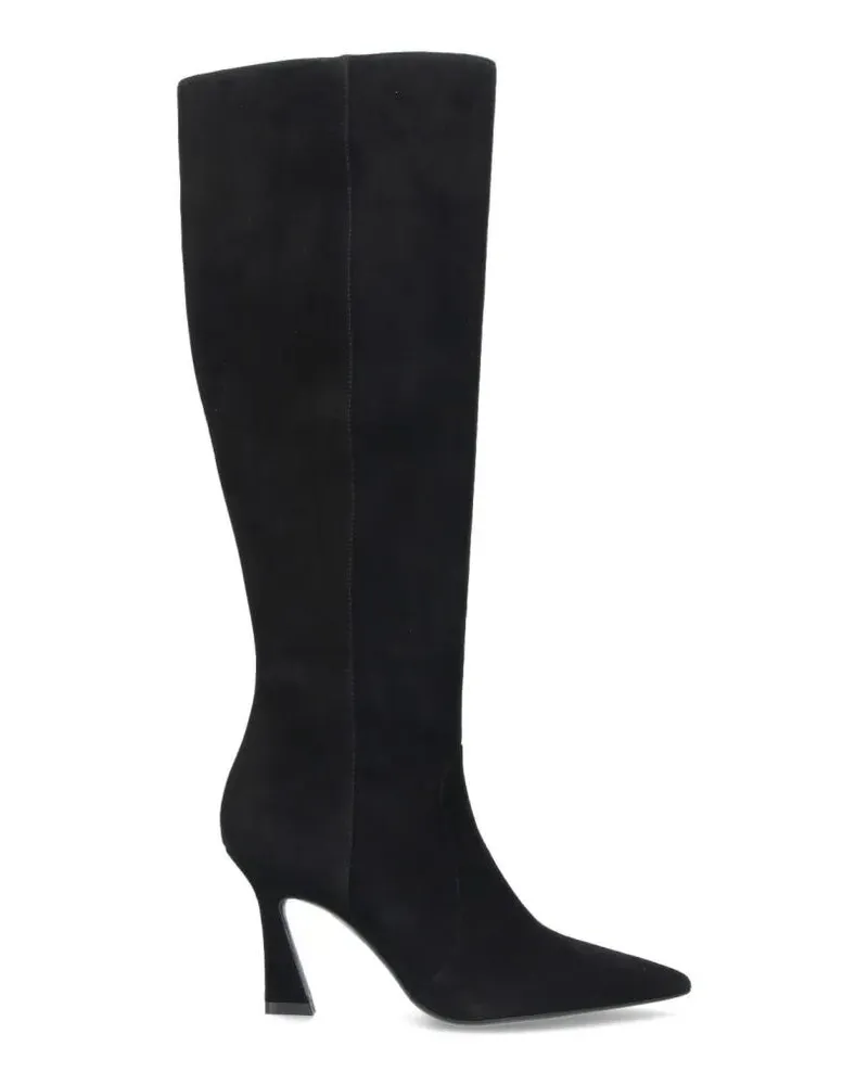 Stuart Weitzman Stiefel Knee-High Boots With Pointed Toe And Curved Heel schwarz Schwarz