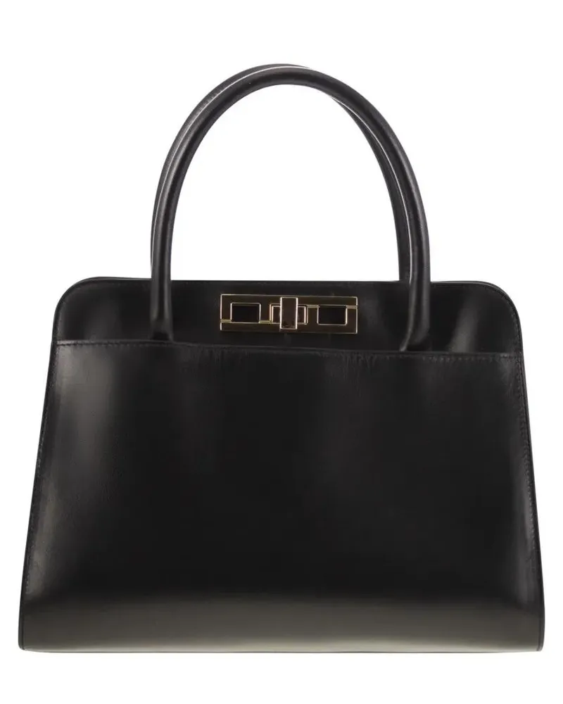 Fabiana Filippi Hobo Bags Medium Handbag With Metal Accessory schwarz Schwarz