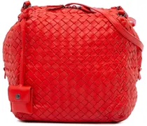 Hobo Bags Nappa Intrecciato Cube Shoulder Bag rot