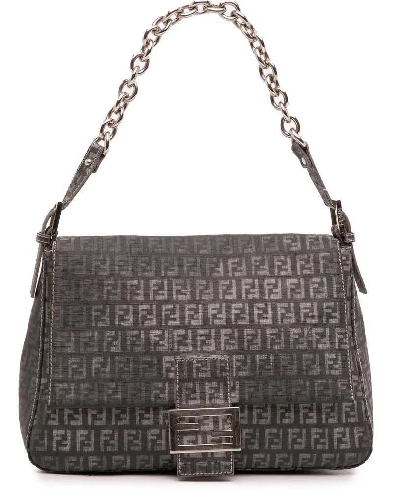Fendi Hobo Bags Zucchino Spalmati Chain Mamma Forever grau Grau