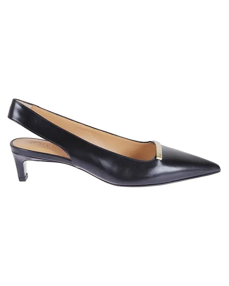 TOD'S Hohe Schuhe Black Leather Pumps With Iconic Logo braun Braun