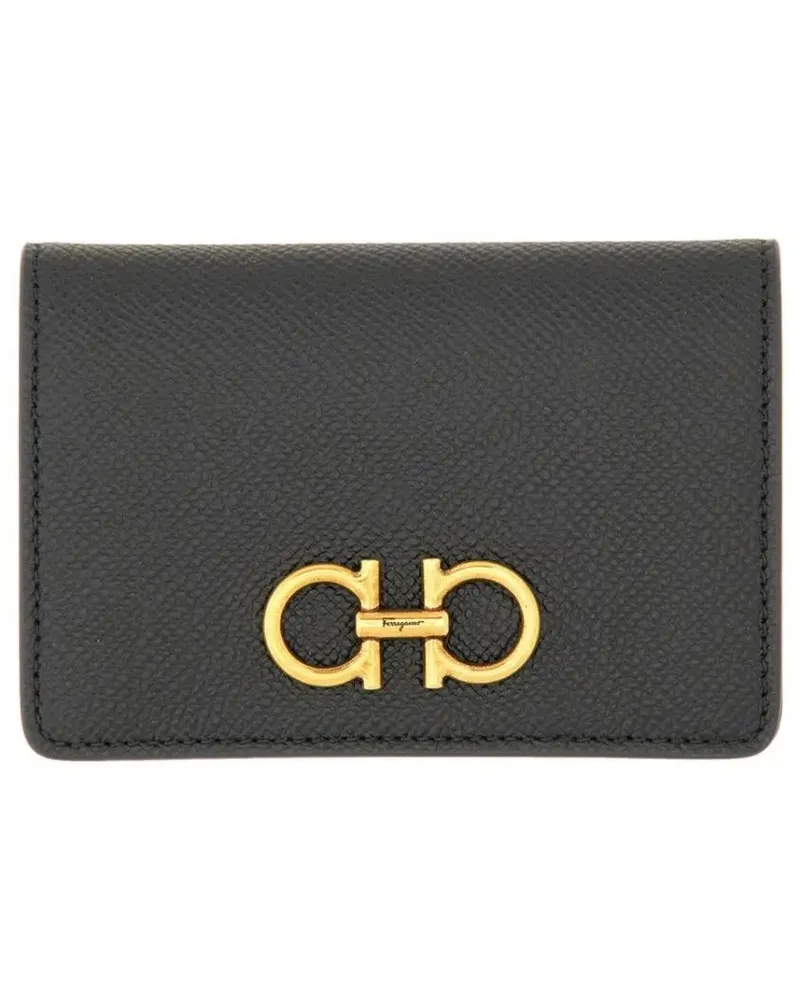 Ferragamo Portemonnaie Gancini Credit Card Holder schwarz Schwarz