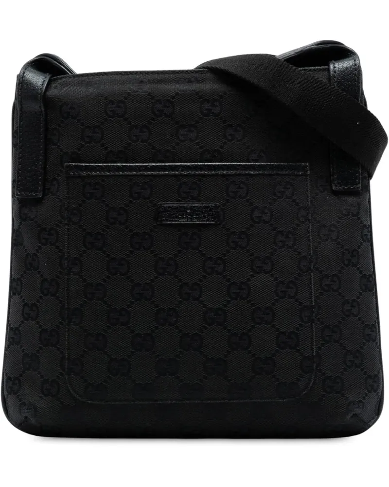 Gucci Hobo Bags GG Canvas Crossbody schwarz Schwarz