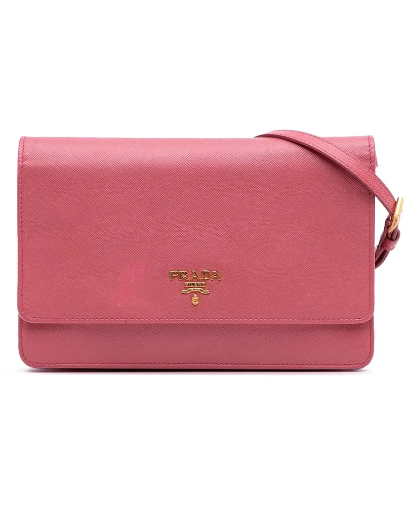 Prada Hobo Bags Saffiano Wallet on Strap rosa Gold