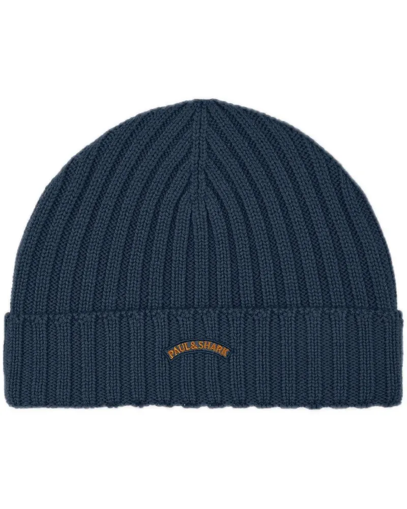 Paul & Shark Caps & Mützen Wool Beanie blau Blau