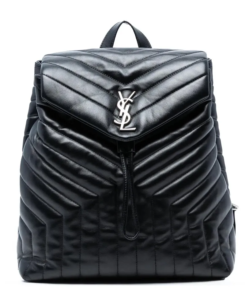 Saint Laurent Rucksäcke Medium Matelasse Leather Monogram LouLou Backpack schwarz Schwarz