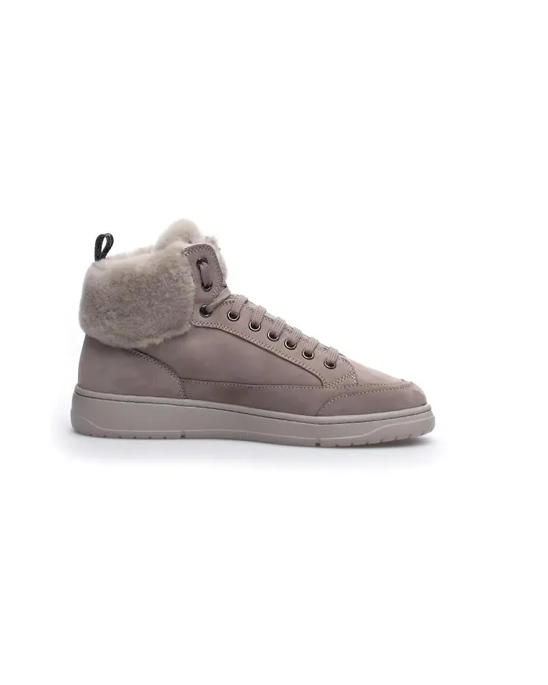 Candice Cooper Low-Top Sneaker Lace-Up Flat Shoes With Plush Fur Collar pink Rosa