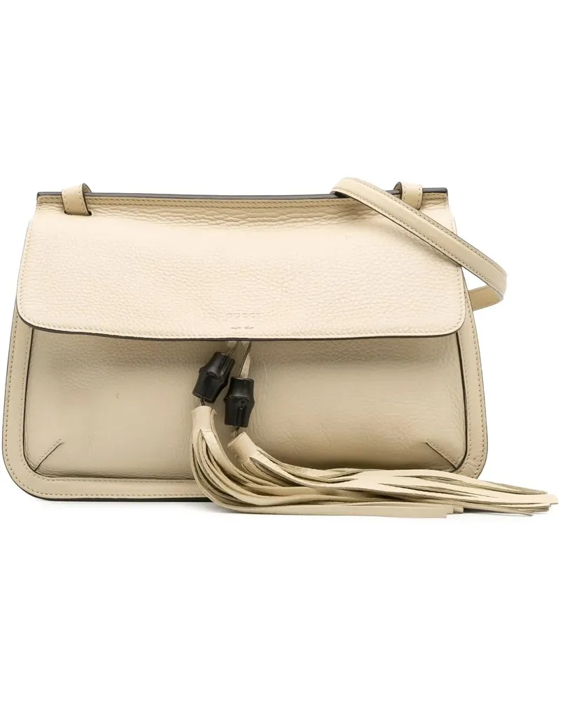 Gucci Hobo Bags Medium Leather Bamboo Daily Crossbody braun Braun