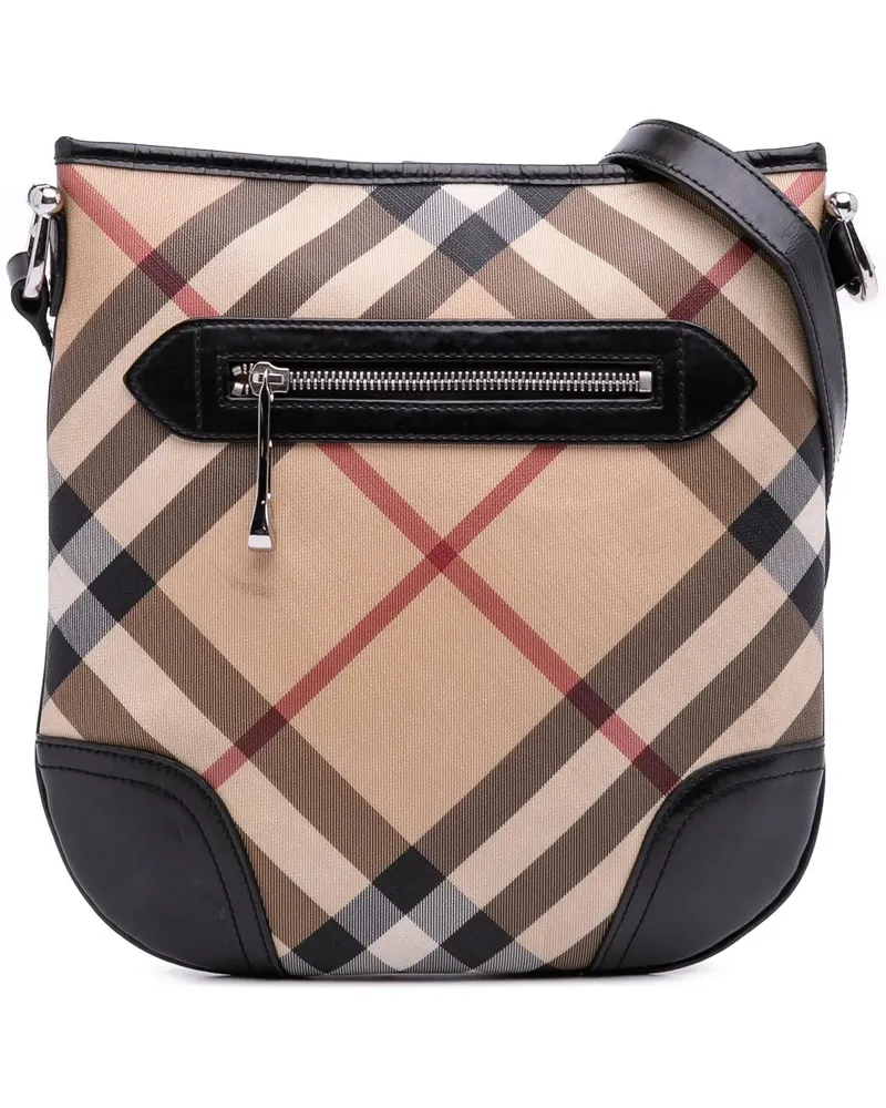 Burberry Hobo Bags Supernova Check Coated Canvas Dryden Crossbody braun Braun