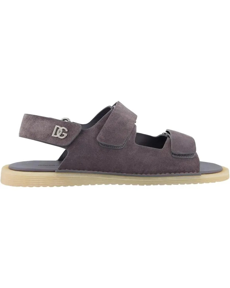 Dolce & Gabbana Slipper & Pantoletten Heren Strap Sandal Grijs grau Grau