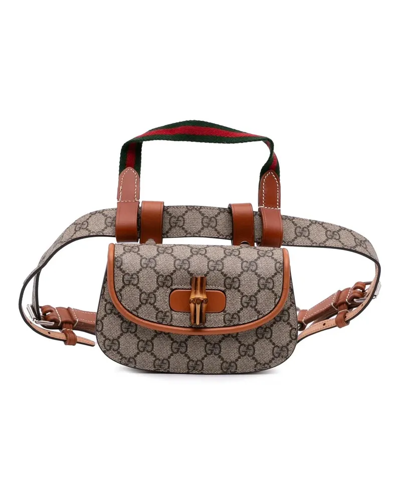 Gucci Bauchtaschen Mini GG Supreme Web Bamboo 1947 Belt Bag braun Braun
