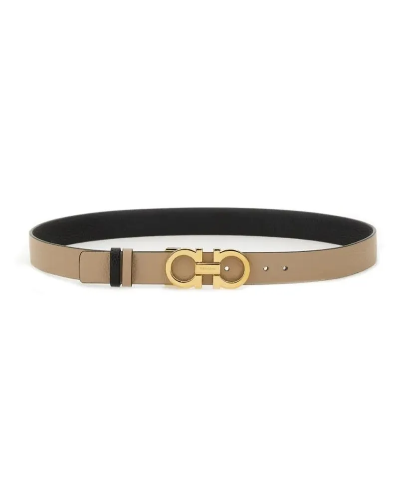 Ferragamo Gürtel Reversible Belt Hooks beige Beige
