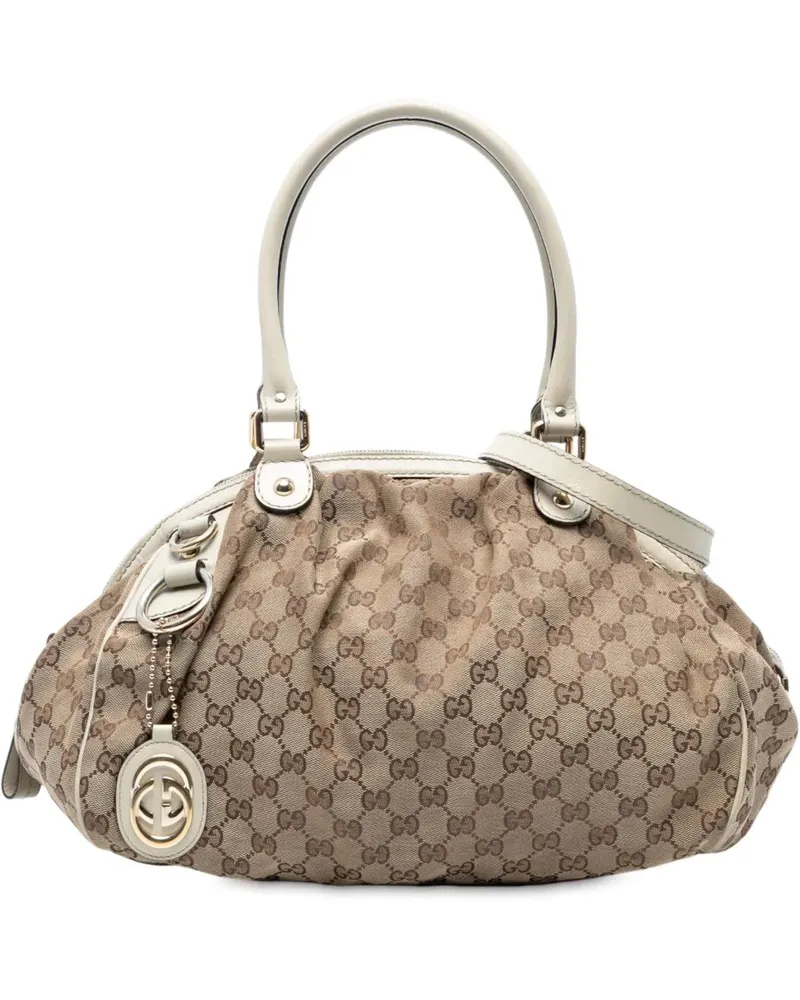 Gucci Hobo Bags GG Canvas Sukey Satchel braun Braun