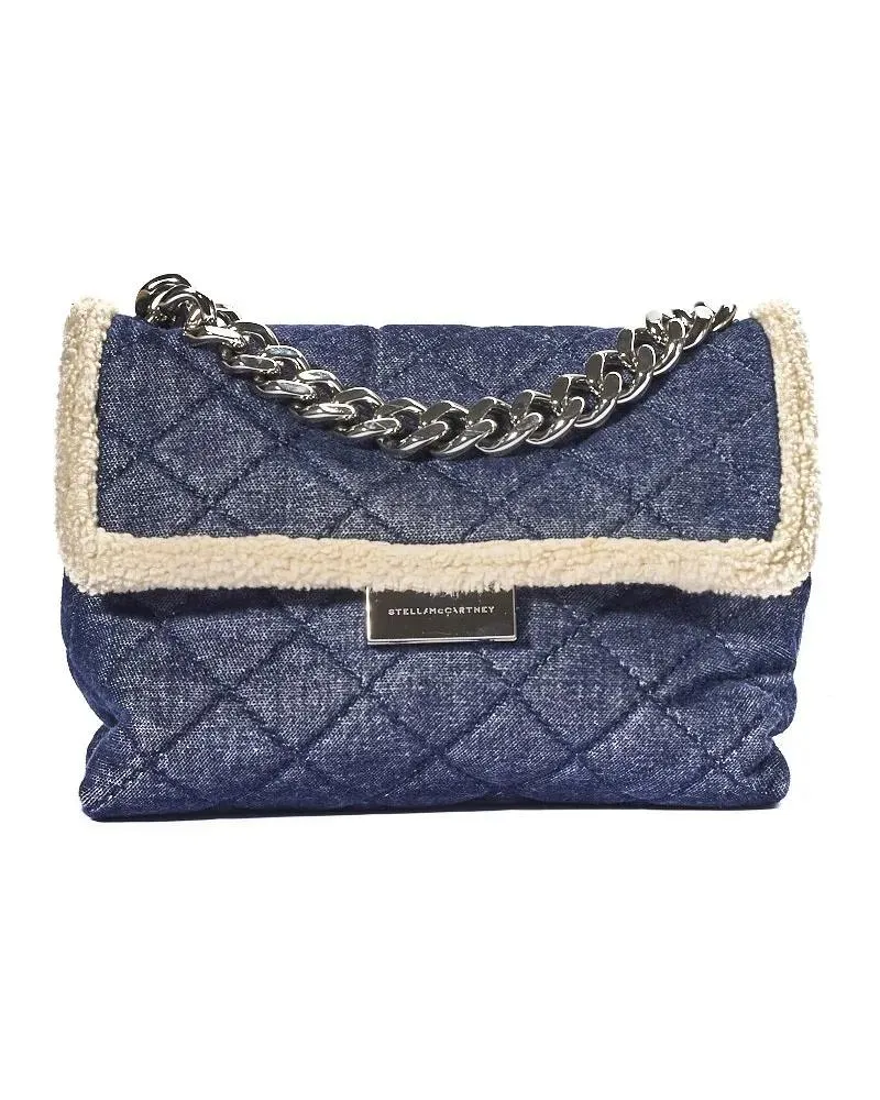 Stella McCartney Hobo Bags Chain Mm Denim Shoulder Bag Sheepskin Blue blau Blau