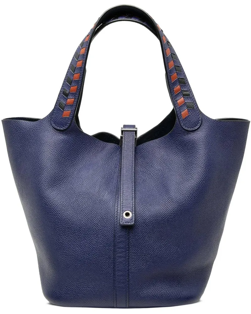 Hermès Crossbody Bags Epsom Tressage Picotin Lock 22 blau Blau