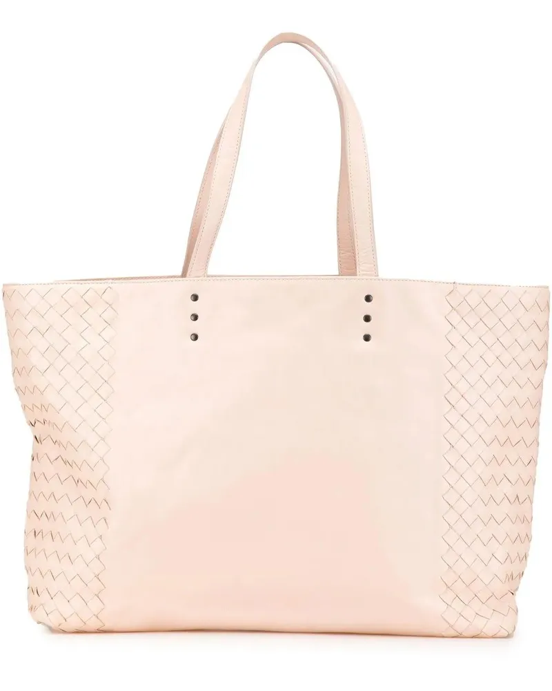 Bottega Veneta Shopper Leather Intrecciato Tote rosa Gold