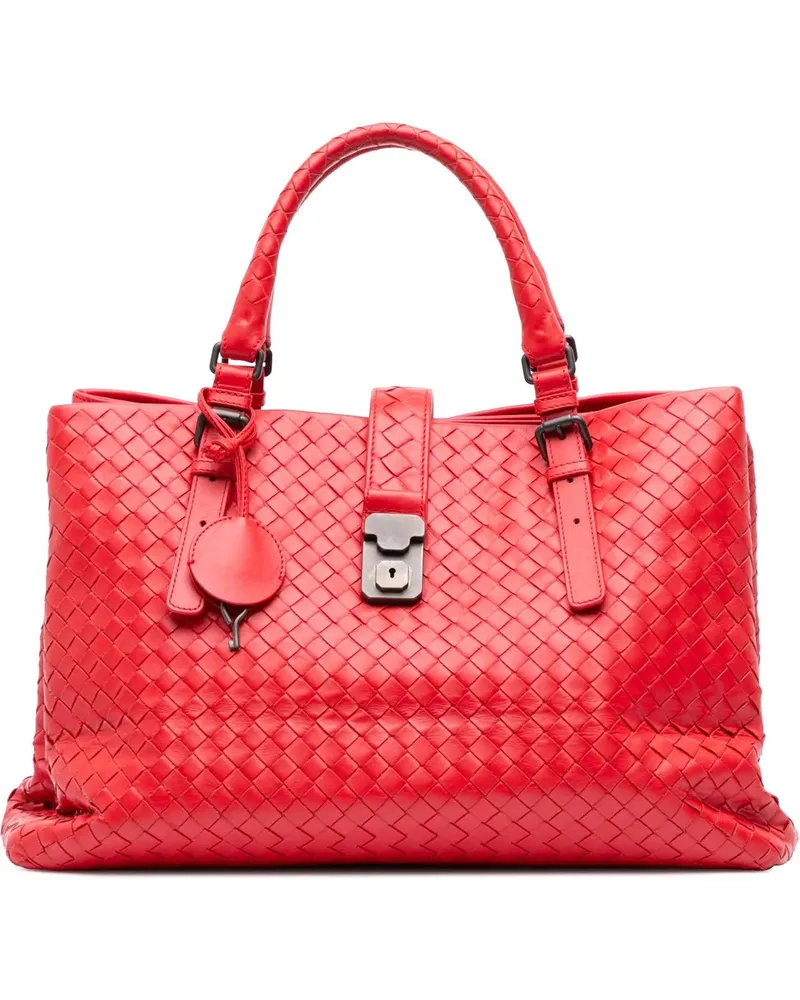 Bottega Veneta Shopper Medium Nappa Intrecciato Roma Tote rot Rot