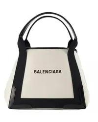 Balenciaga Totes Navy Cabas S Bag -  Natural/ Black - Canva Schwarz