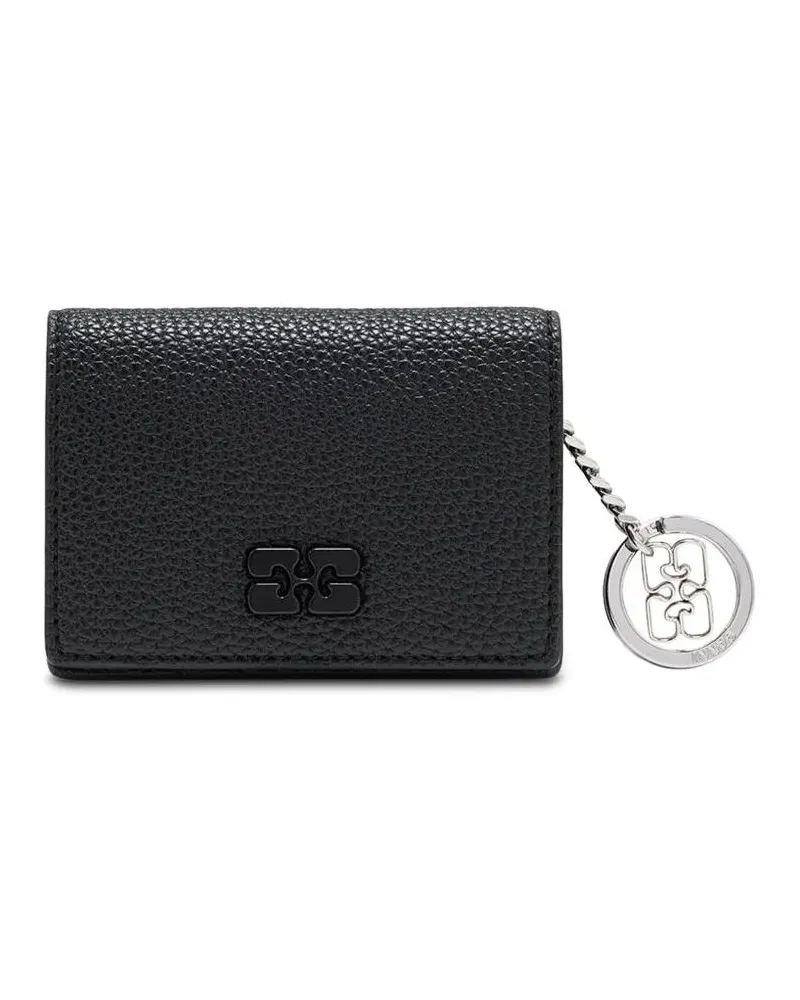 Ganni Portemonnaie Textured Pebbled Finish Wallet schwarz Schwarz
