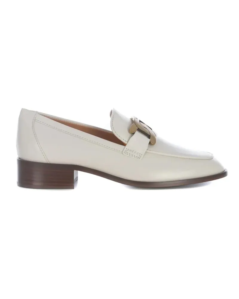TOD'S Leather Loafers weiß Weiß