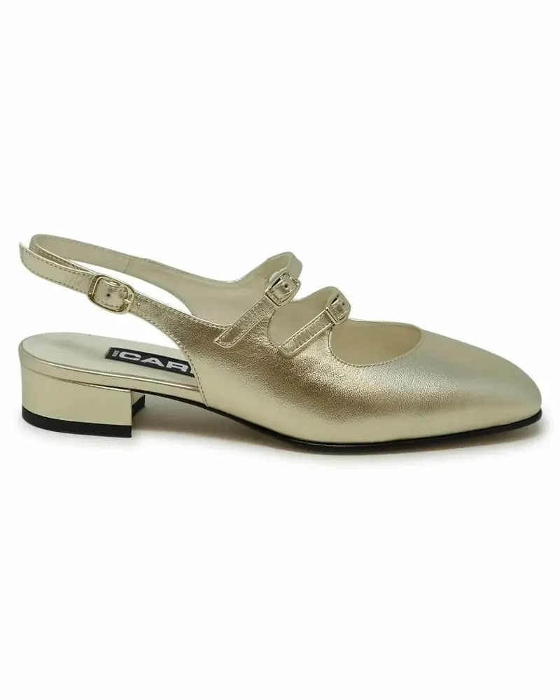 Carel Gold Leather Ballet Flats goldfarben 