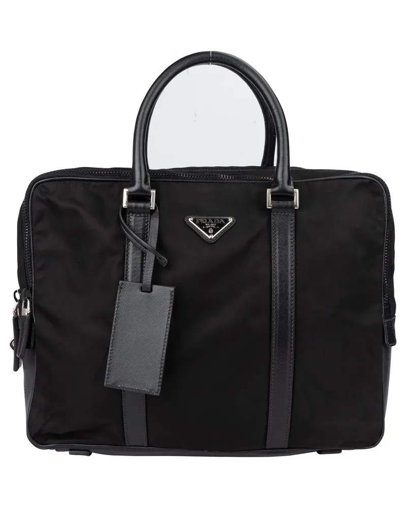 Prada Crossbody Bags  Nylon Triangle Business Handbag schwarz Schwarz