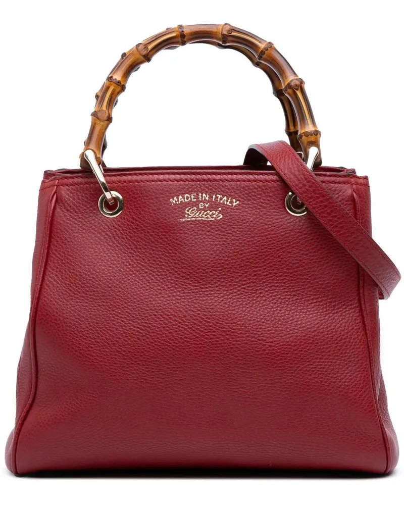 Gucci Hobo Bags Small Calfskin Bamboo Shopper Satchel rot Rot