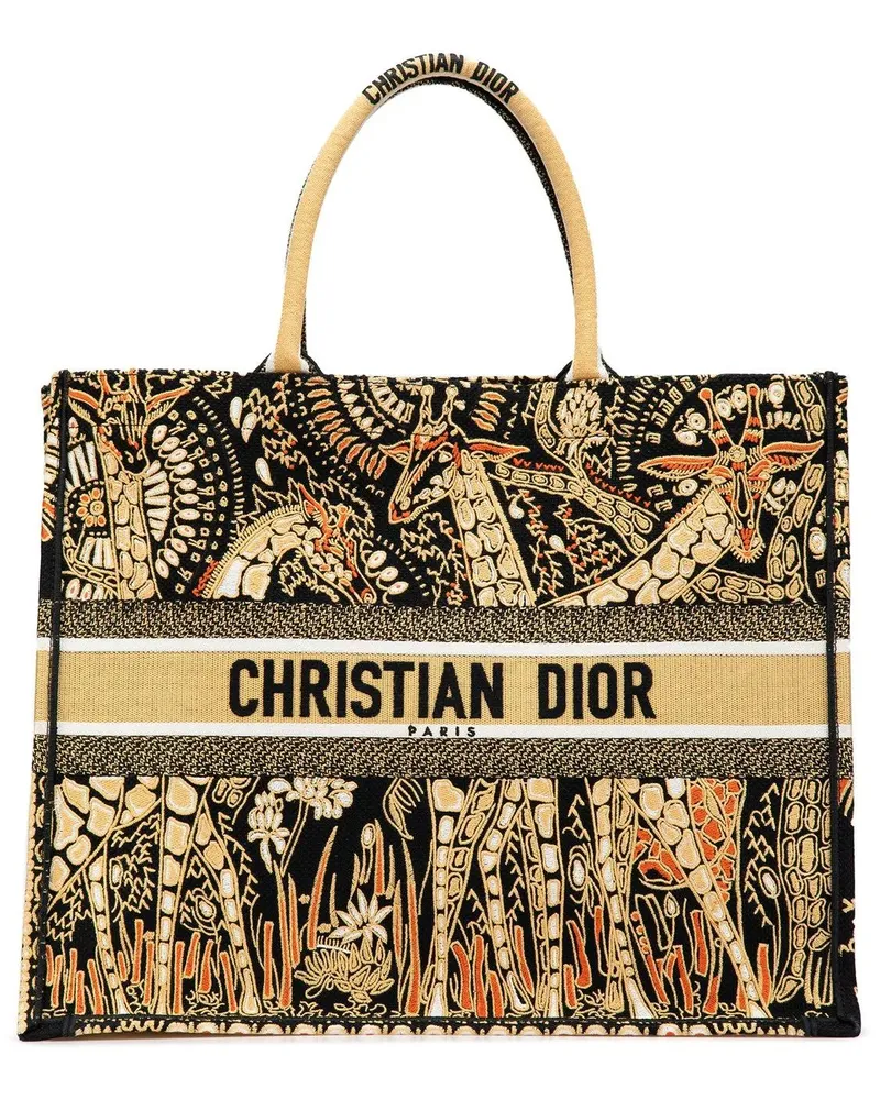 Dior Shopper 2019 Large Canvas Embroidered Dior Animals Giraffe gelb Gelb