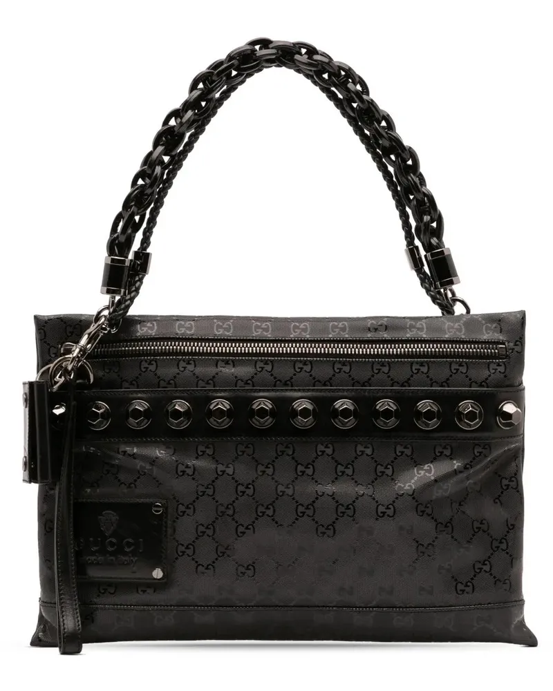 Gucci Hobo Bags GG Imprime Studded Shoulder Bag schwarz Schwarz