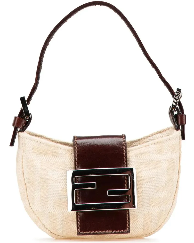 Fendi Crossbody Bags Mini Zucca Canvas Croissant Handbag braun Braun