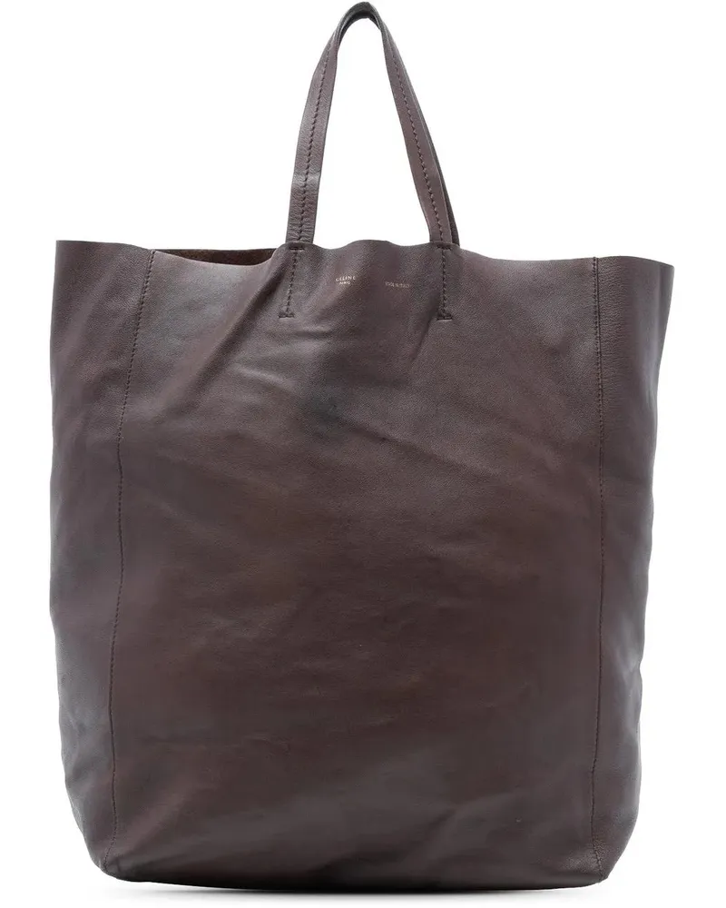 Celine Shopper Leather Vertical Cabas Tote braun Braun