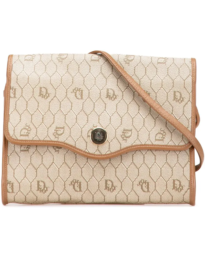 Dior Hobo Bags Honeycomb Coated Canvas Crossbody braun Braun