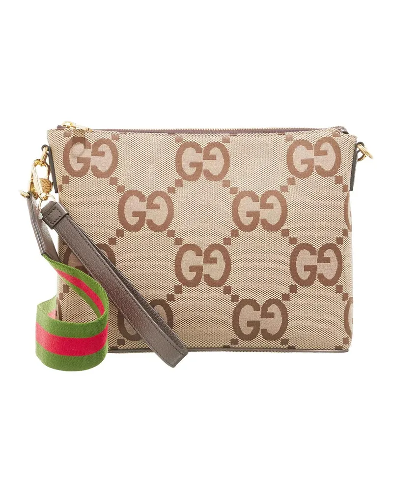 Gucci Crossbody Bags Jumbo GG Messenger Bag Braun