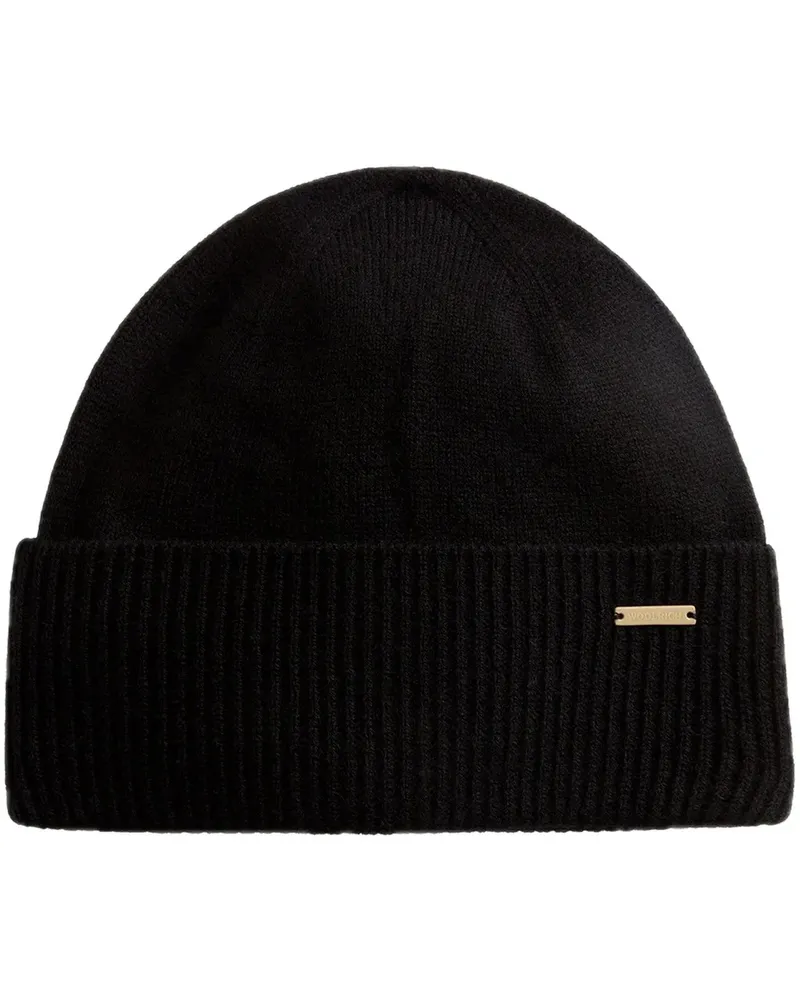 Woolrich Caps & Mützen Pure Cash Beanie schwarz Schwarz