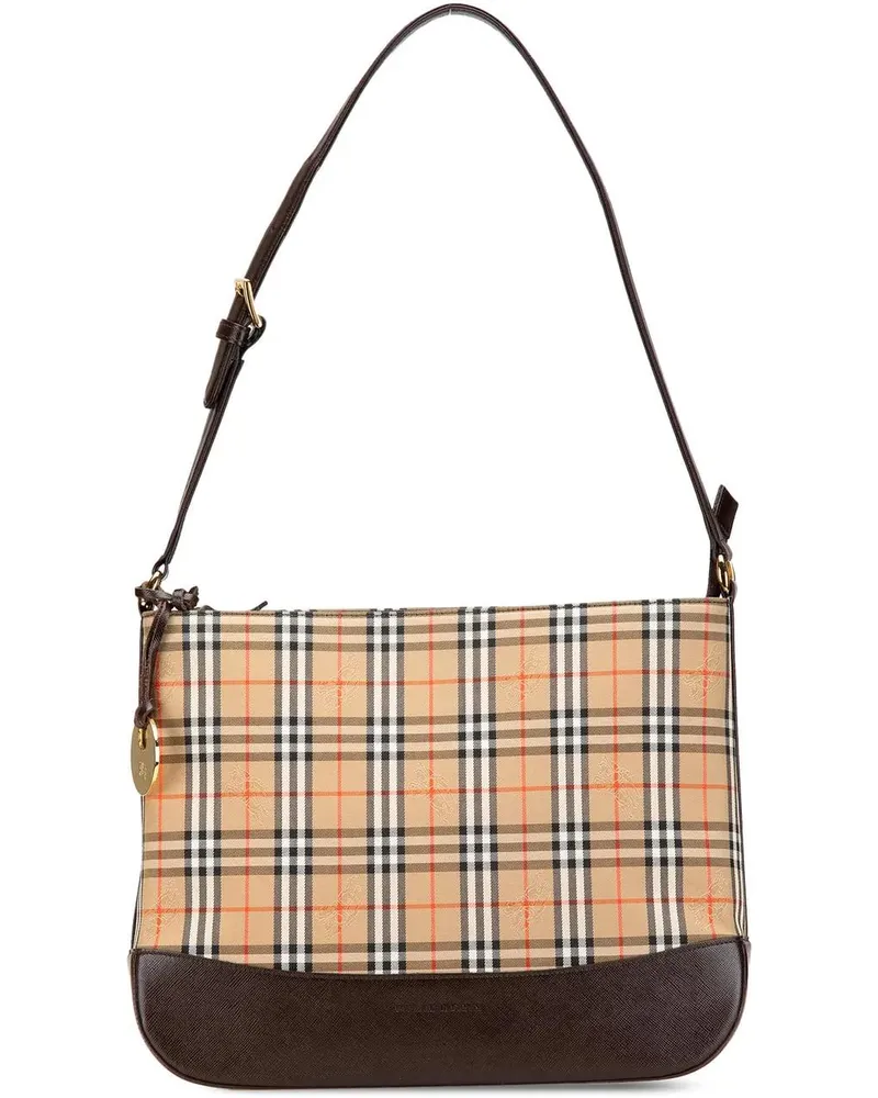 Burberry Hobo Bags Haymarket Check Canvas Shoulder Bag braun Braun