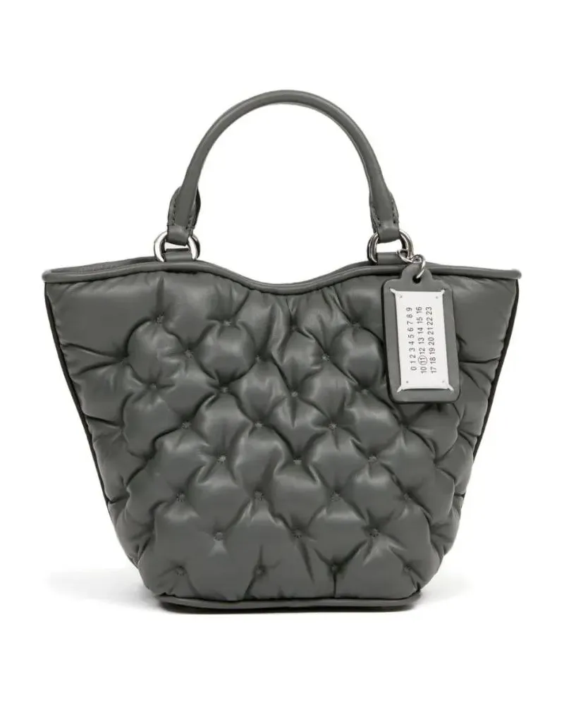 Maison Margiela Shopper & Totes Mini Quilted Tote Bag With Trapezoidal Shape grau Grau