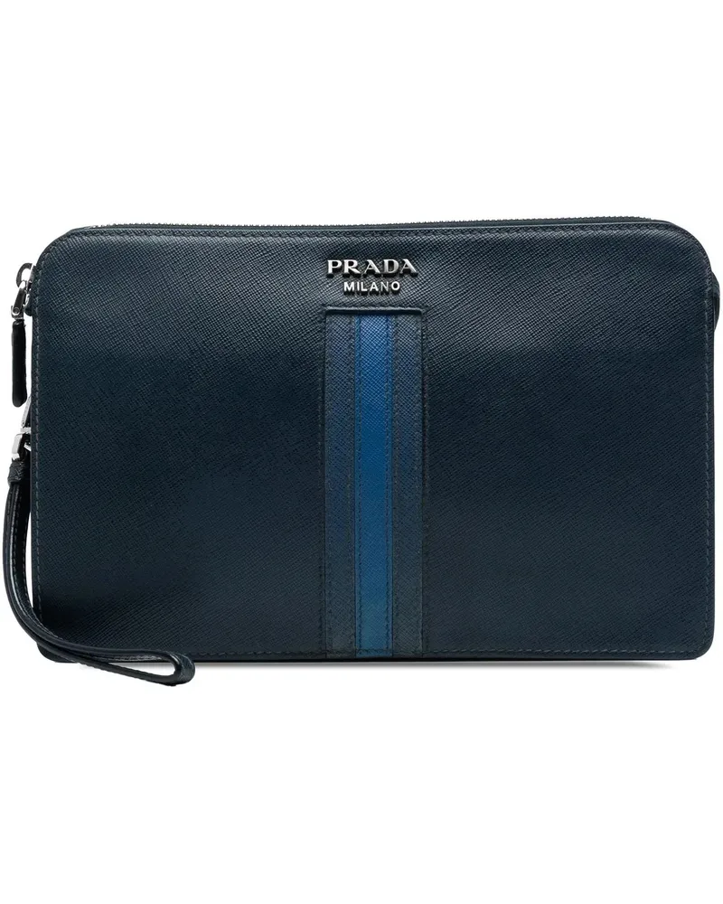 Prada Clutches Saffiano Clutch schwarz Schwarz
