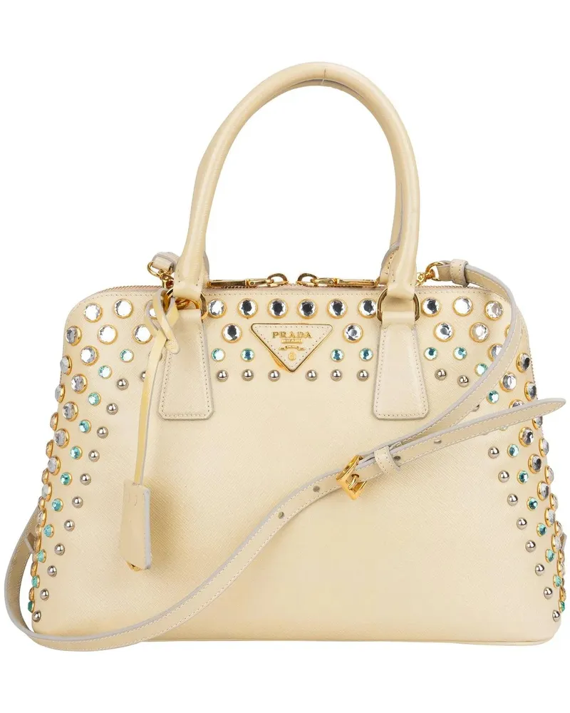 Prada Crossbody Bags  Patent Leather Saffiano Crystal Vitello Hand gelb Gelb