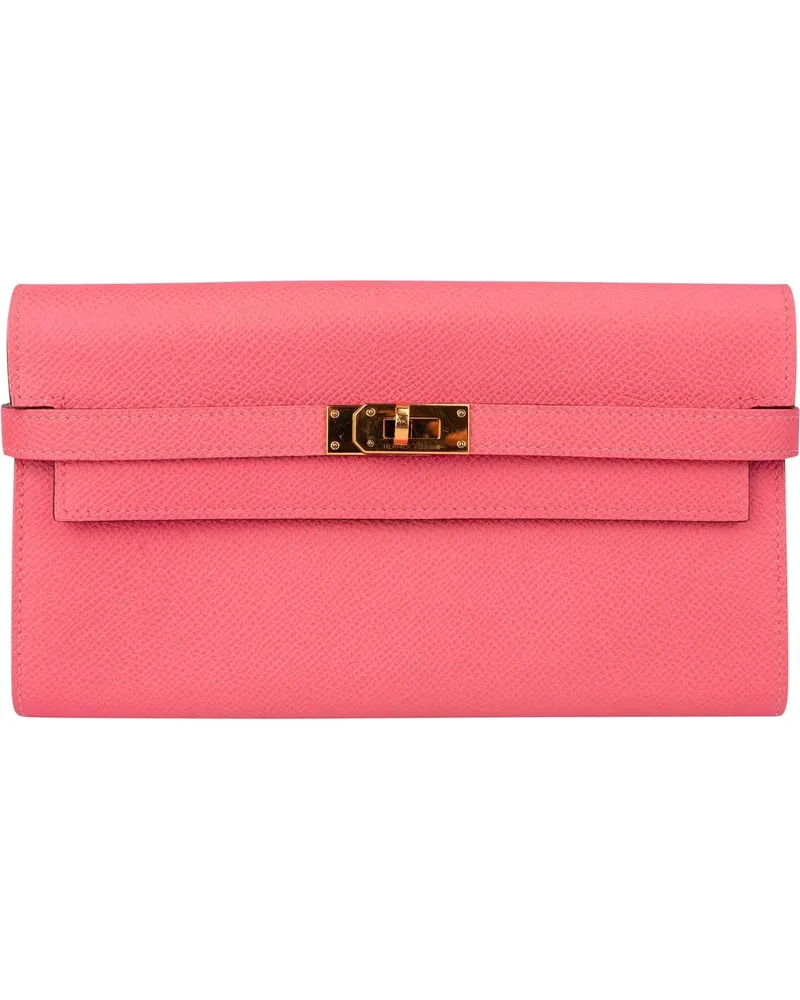 Hermès Portemonnaie Hermes Pink Epsom Leather Kelly Wallet rot Rot