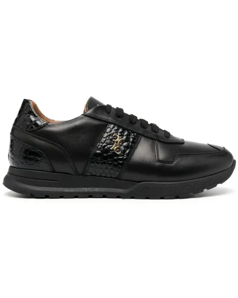 Billionaire Boys Club Low-Top Sneaker Black Leather Lo-Top Sneakers With Textured Finish schwarz Schwarz