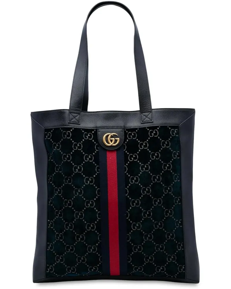 Gucci Shopper Large GG Velvet Web Ophidia Tote blau Blau